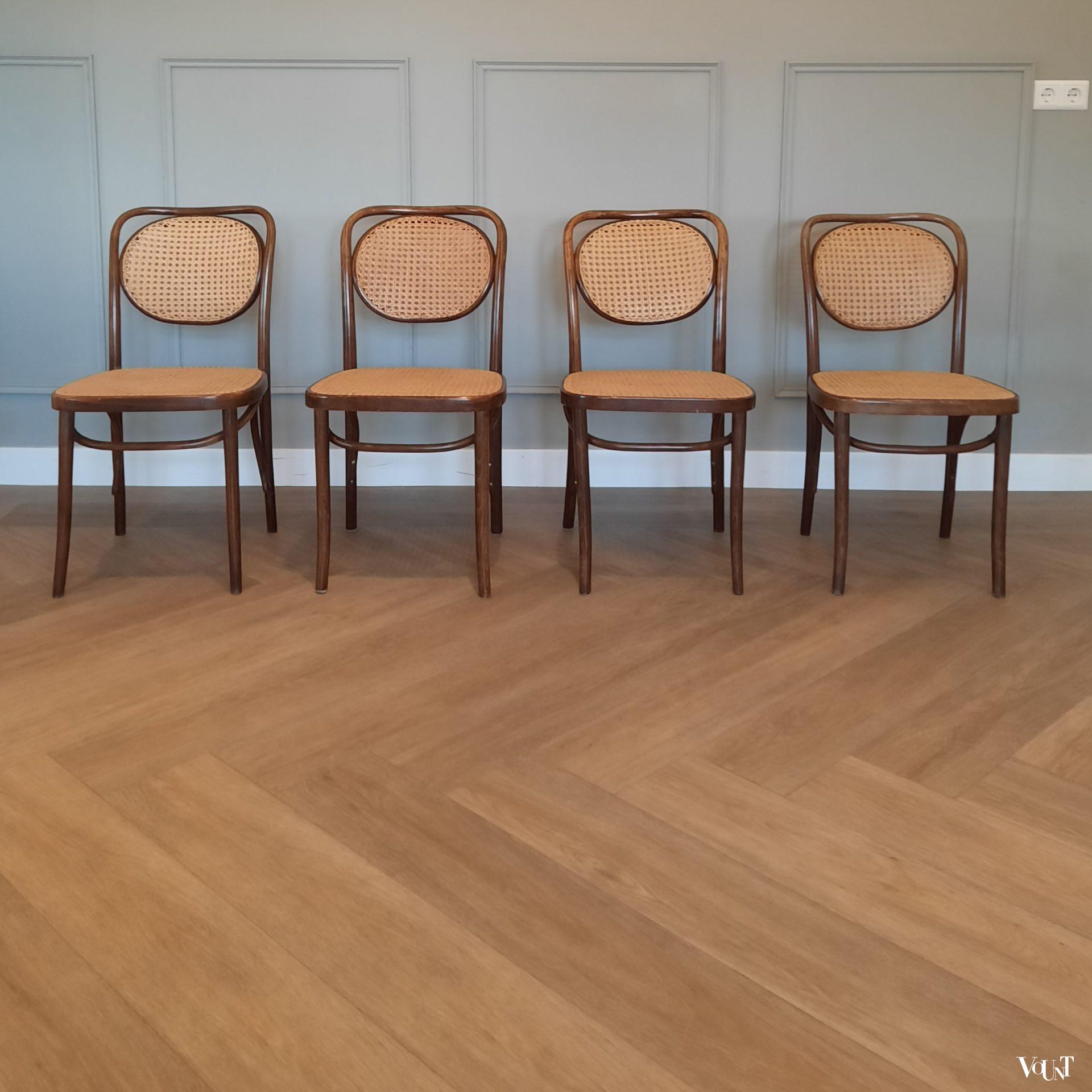 Set van 4 beukenhouten bentwood stoelen, ZPM Radomsko, jaren '60/'70