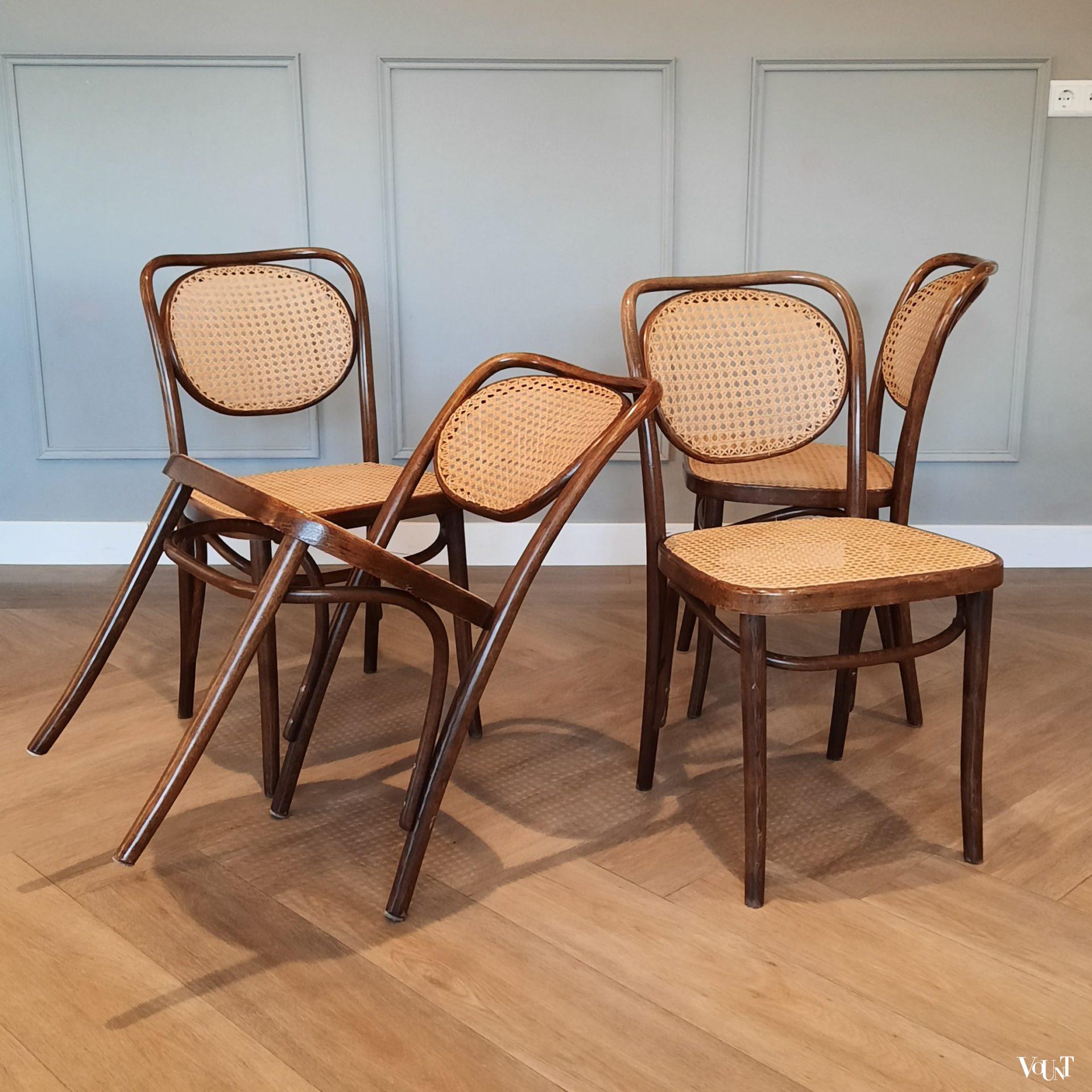 Set van 4 beukenhouten bentwood stoelen, ZPM Radomsko, jaren '60/'70