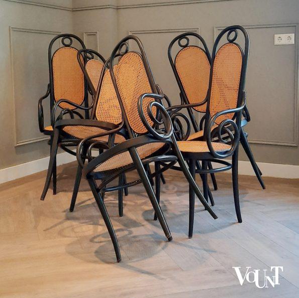 Set van 6 stoelen nr. 207 RF, Thonet, jaren '70