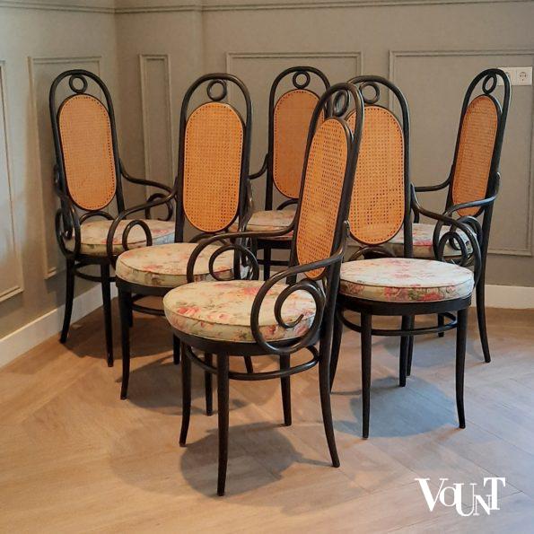 Set van 6 stoelen nr. 207 RF, Thonet, jaren '70