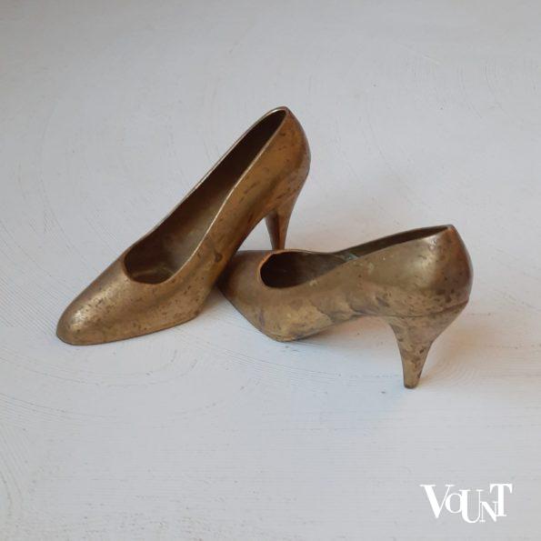 Paar messing damesschoenen, jaren '60