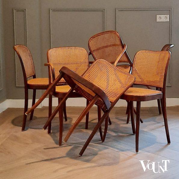 Set van 6 Praag of 811 stoelen, Ligna, jaren '60 / '70
