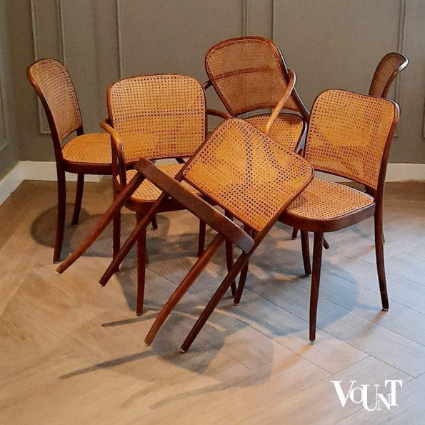 Set van 6 Praag of 811 stoelen, Ligna, jaren '60 / '70