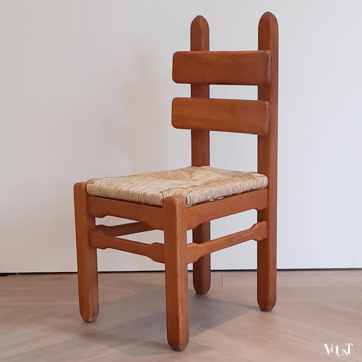 Set van 6 brutalist stoelen, jaren '60