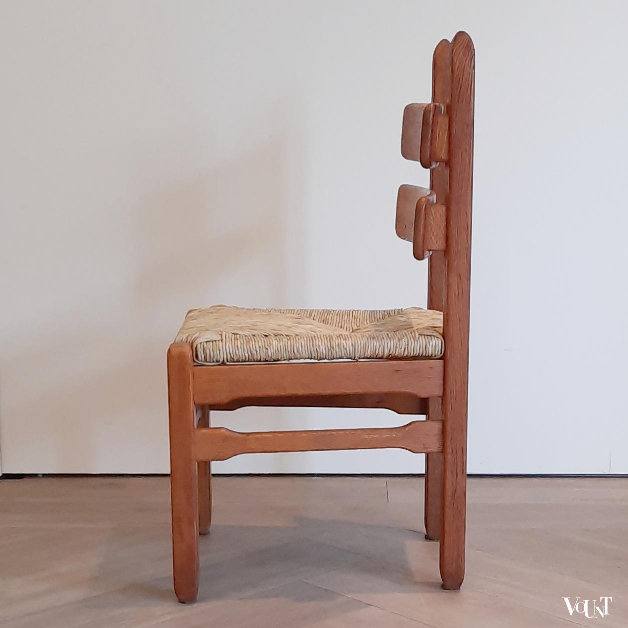 Set van 6 brutalist stoelen, jaren '60