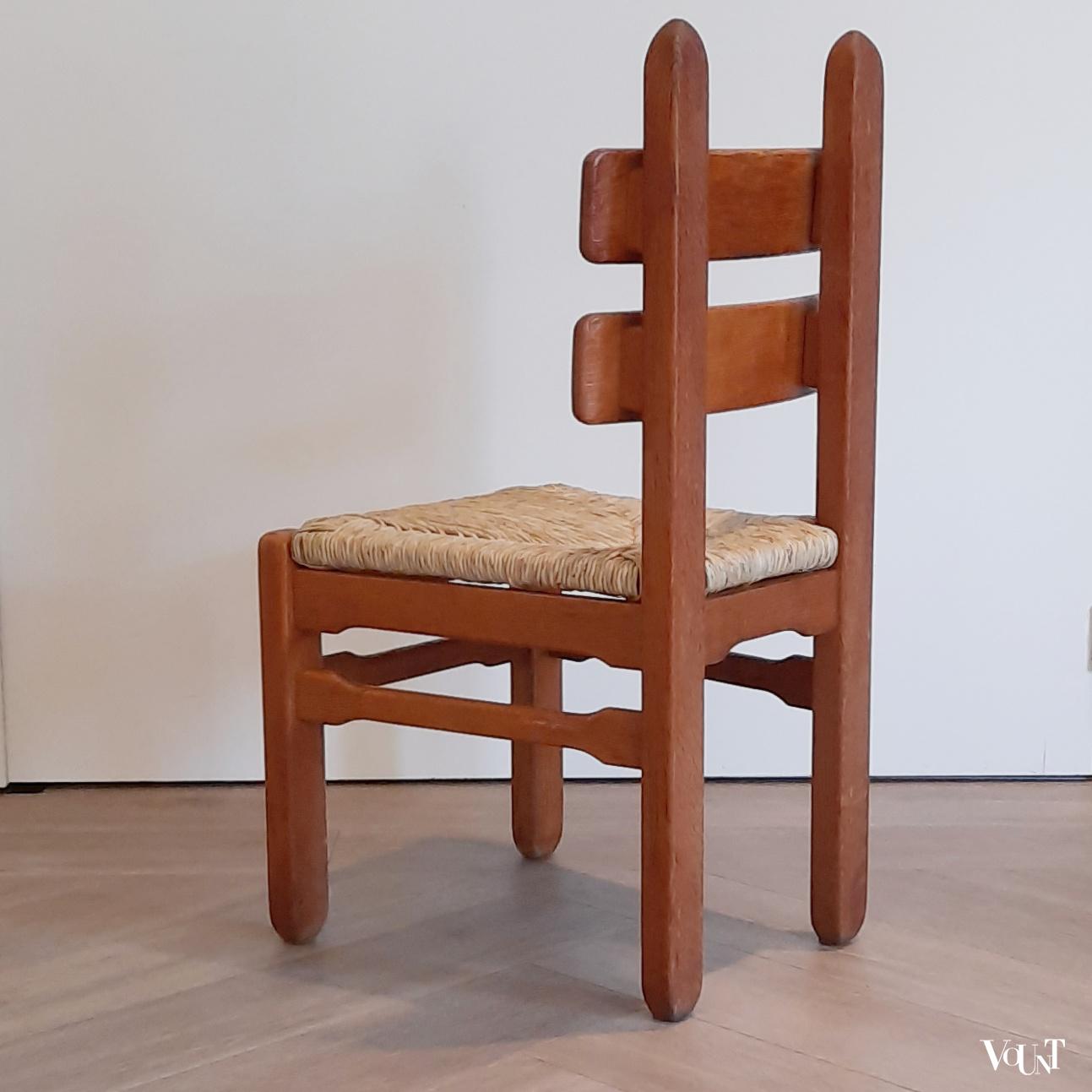 Set van 6 brutalist stoelen, jaren '60