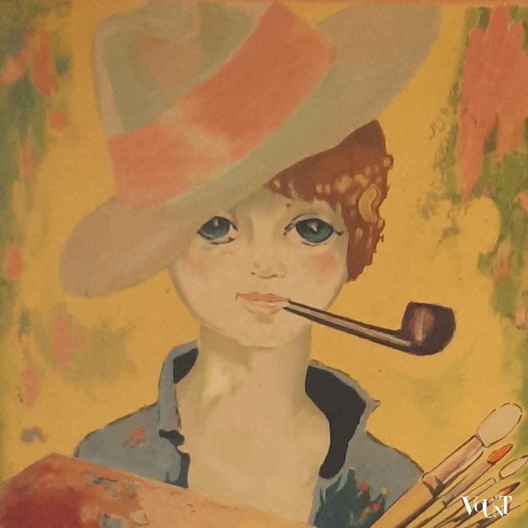 Originele Franse jaren '50 poster Van Dongen in houten lijst