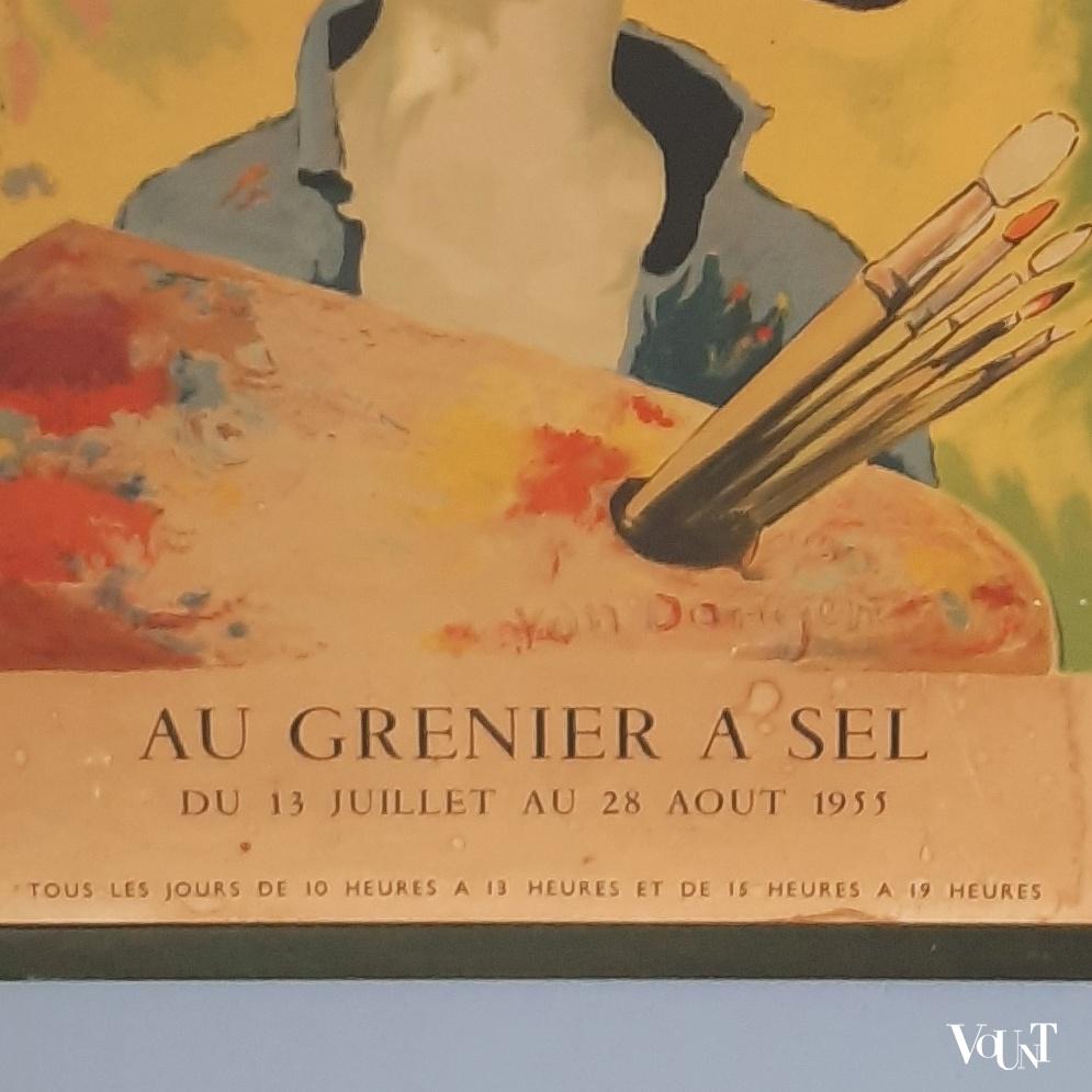 Originele Franse jaren '50 poster Van Dongen in houten lijst