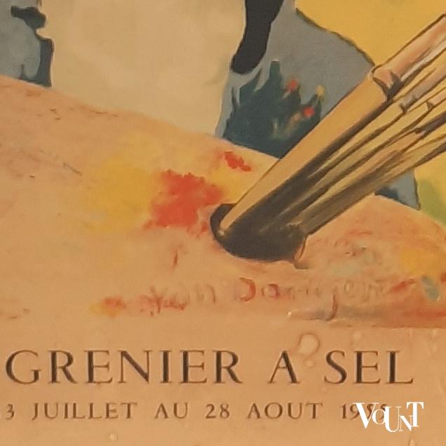 Originele Franse jaren '50 poster Van Dongen in houten lijst