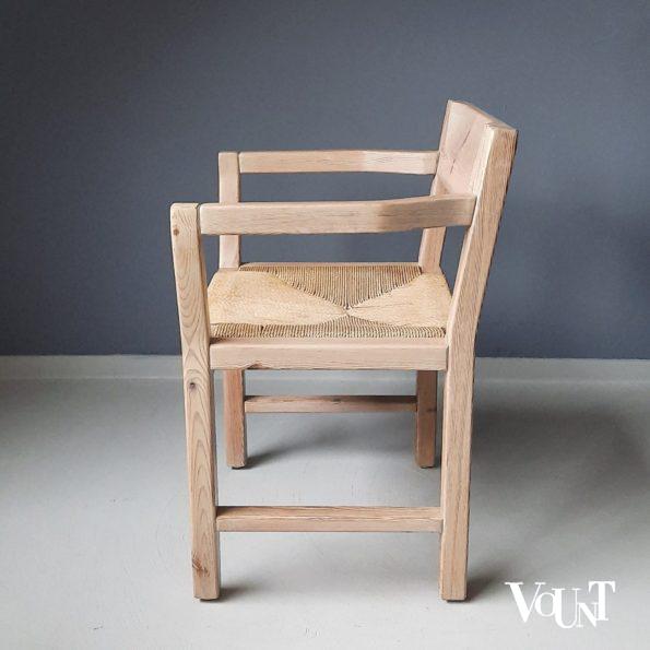 Set van 4 grenen stoelen met papercord zitting, Tage Poulsen voor Gramrode, jaren '70