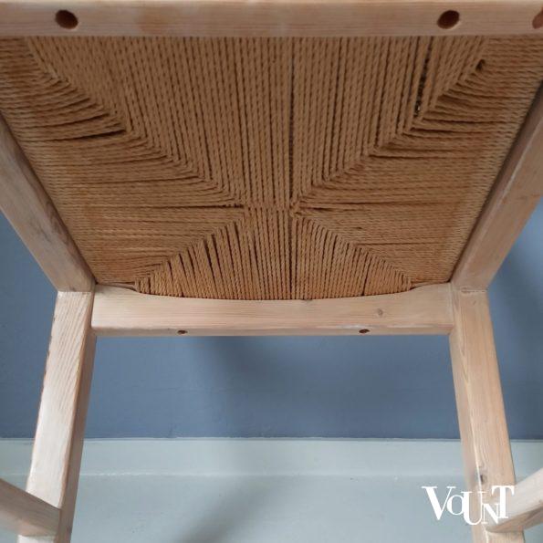 Set van 4 grenen stoelen met papercord zitting, Tage Poulsen voor Gramrode, jaren '70