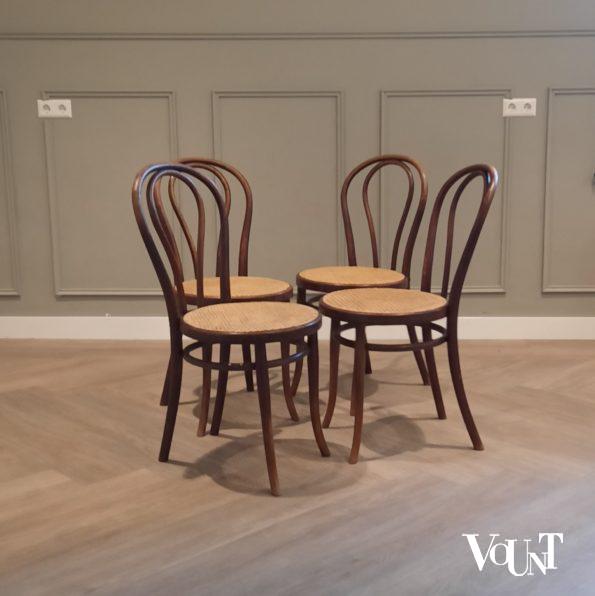 Set van 4 originele Thonet nr. 18 stoelen, rond 1910