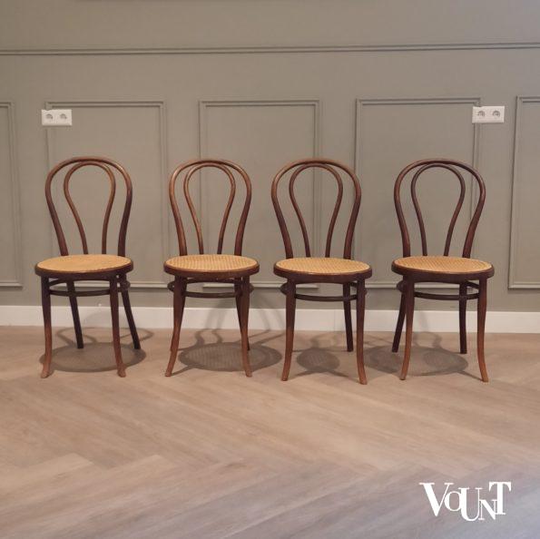 Set van 4 originele Thonet nr. 18 stoelen, rond 1910