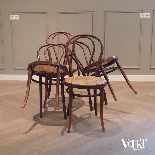 Set van 4 originele Thonet nr. 18 stoelen, rond 1910