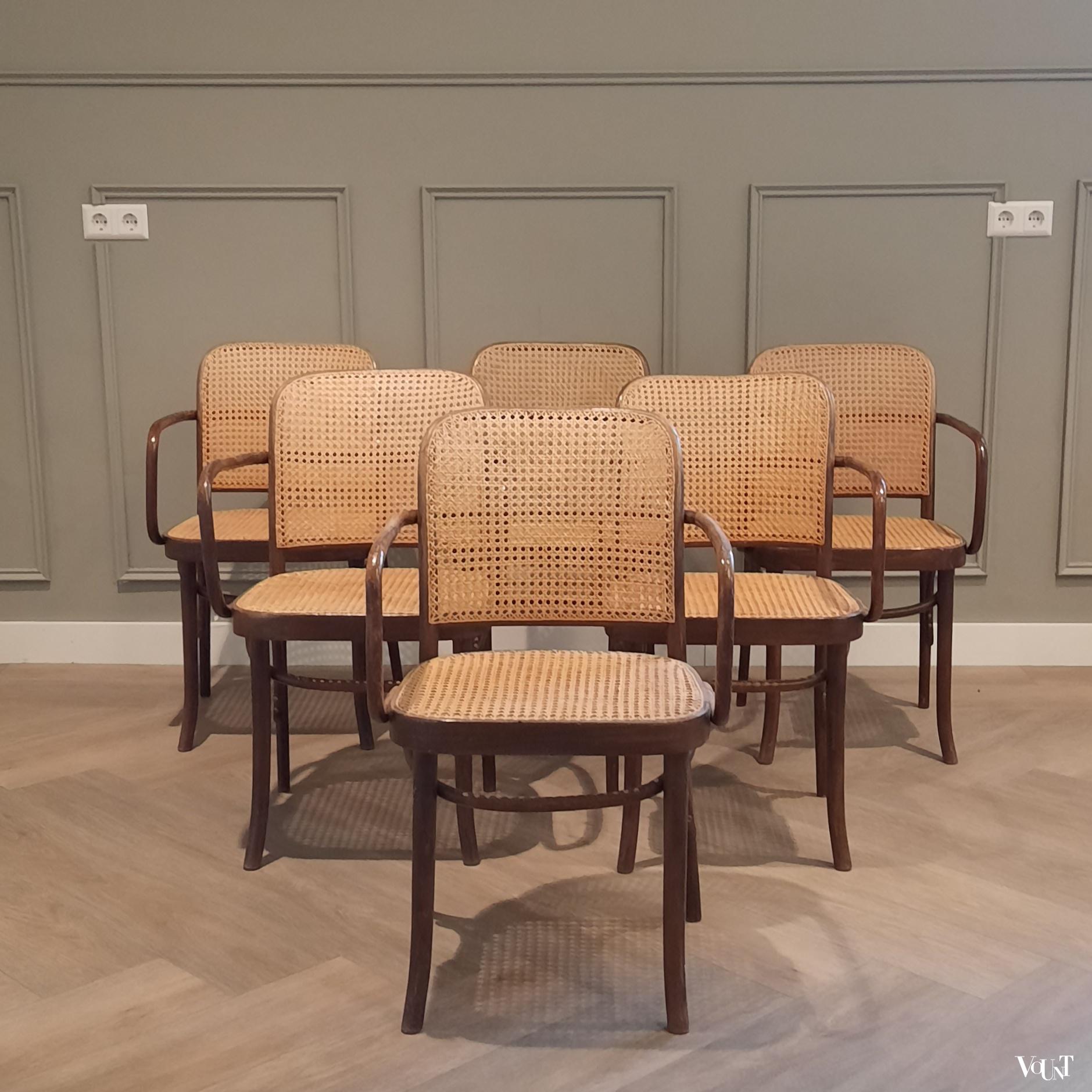 Set van 6 Praag of 811 stoelen, FMG, jaren '60