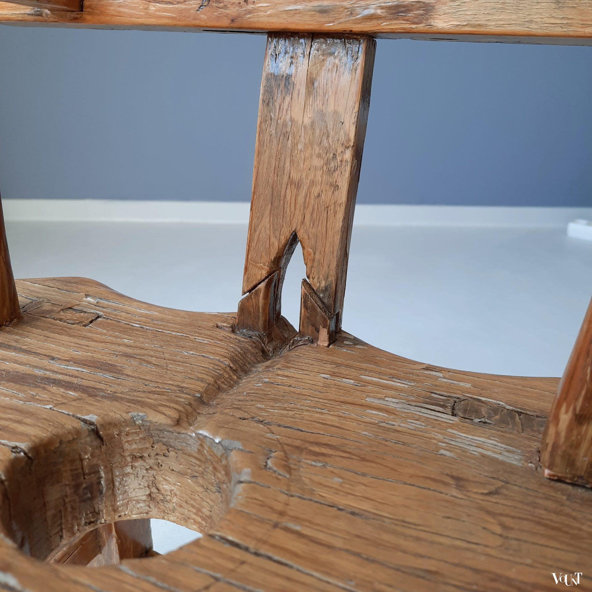 Antiek Aziatisch houten kinderstoeltje