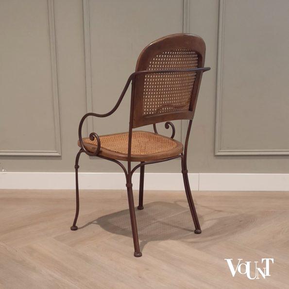 Vintage terras-/serrestoelen stafstaal, hout en rotan, Drexel Heritage Furnishing