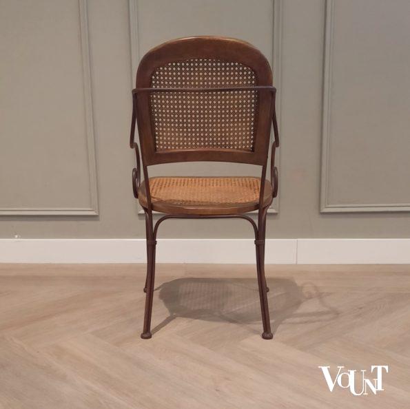 Vintage terras-/serrestoelen stafstaal, hout en rotan, Drexel Heritage Furnishing