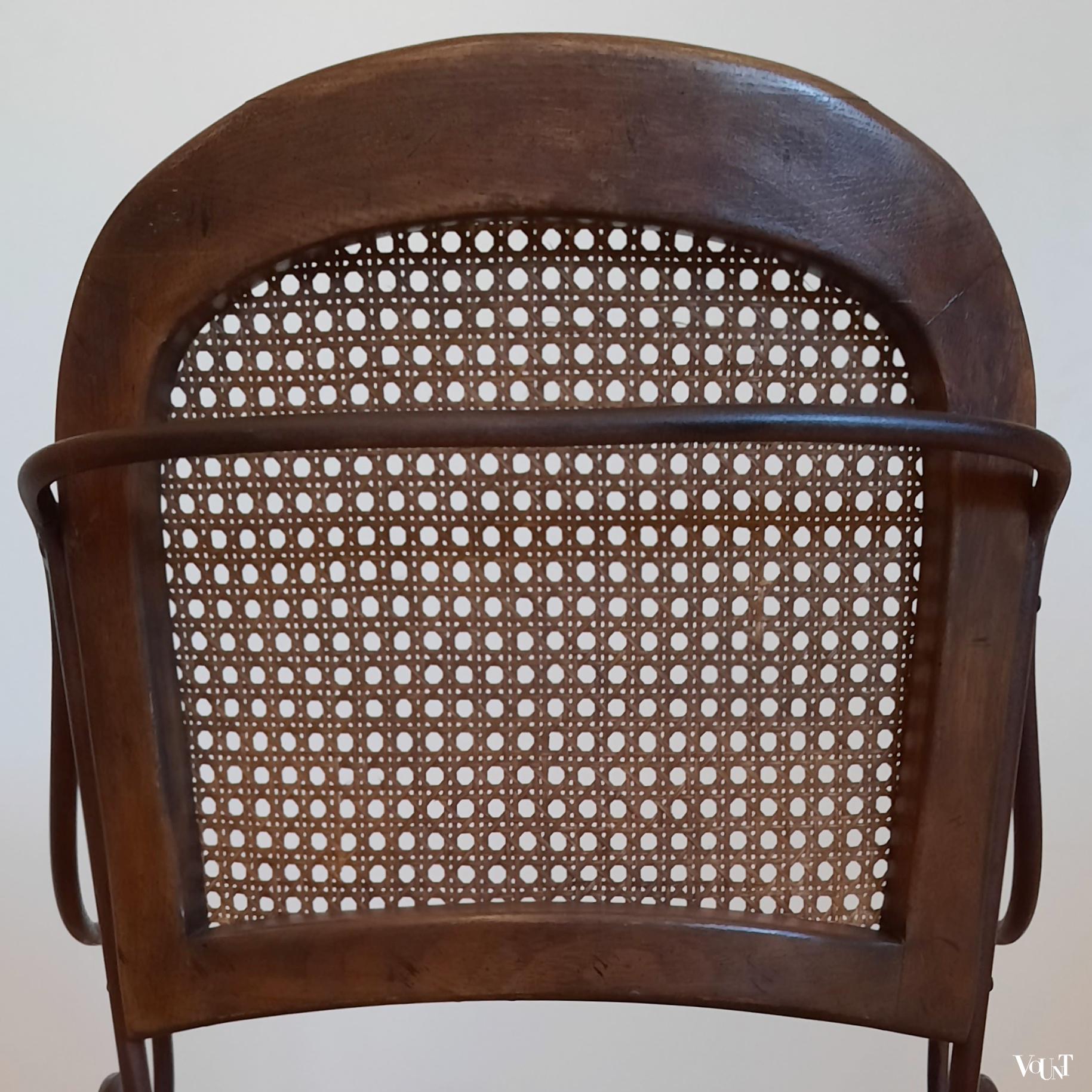 Vintage terras-/serrestoelen stafstaal, hout en rotan, Drexel Heritage Furnishing