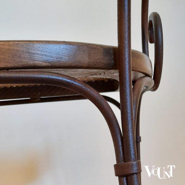 Vintage terras-/serrestoelen stafstaal, hout en rotan, Drexel Heritage Furnishing