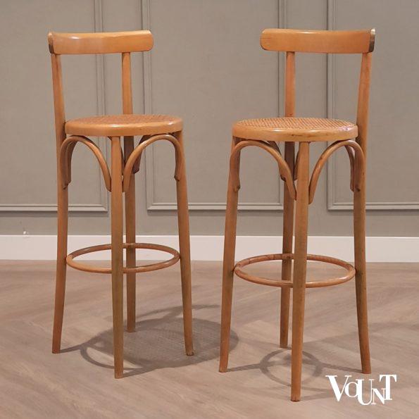 Set van 2 vintage bentwood barkrukken, jaren '70