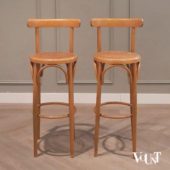 Set van 2 vintage bentwood barkrukken, jaren '70