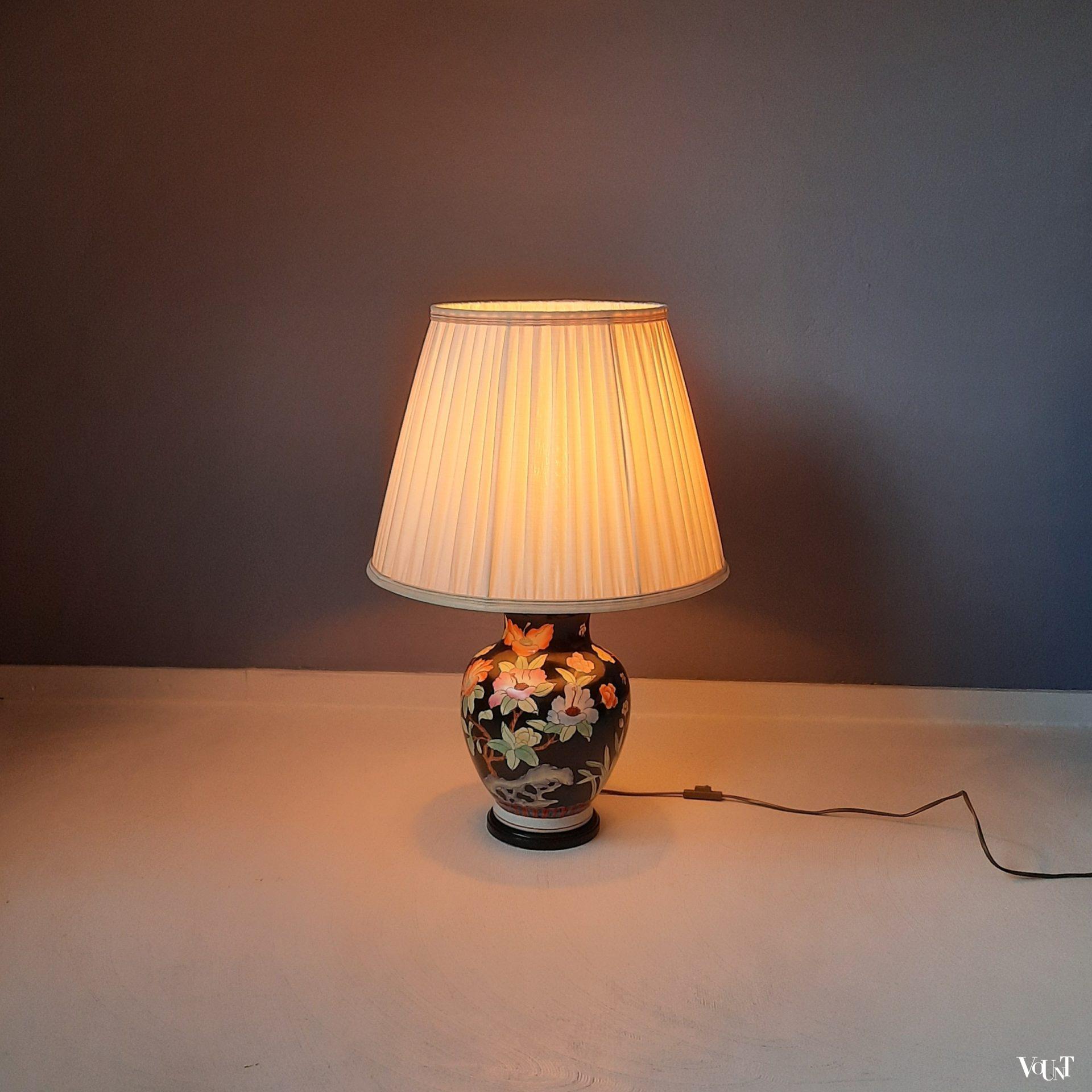 Vaaslamp Aziatische stijl, Kullmann Lampen, jaren '80