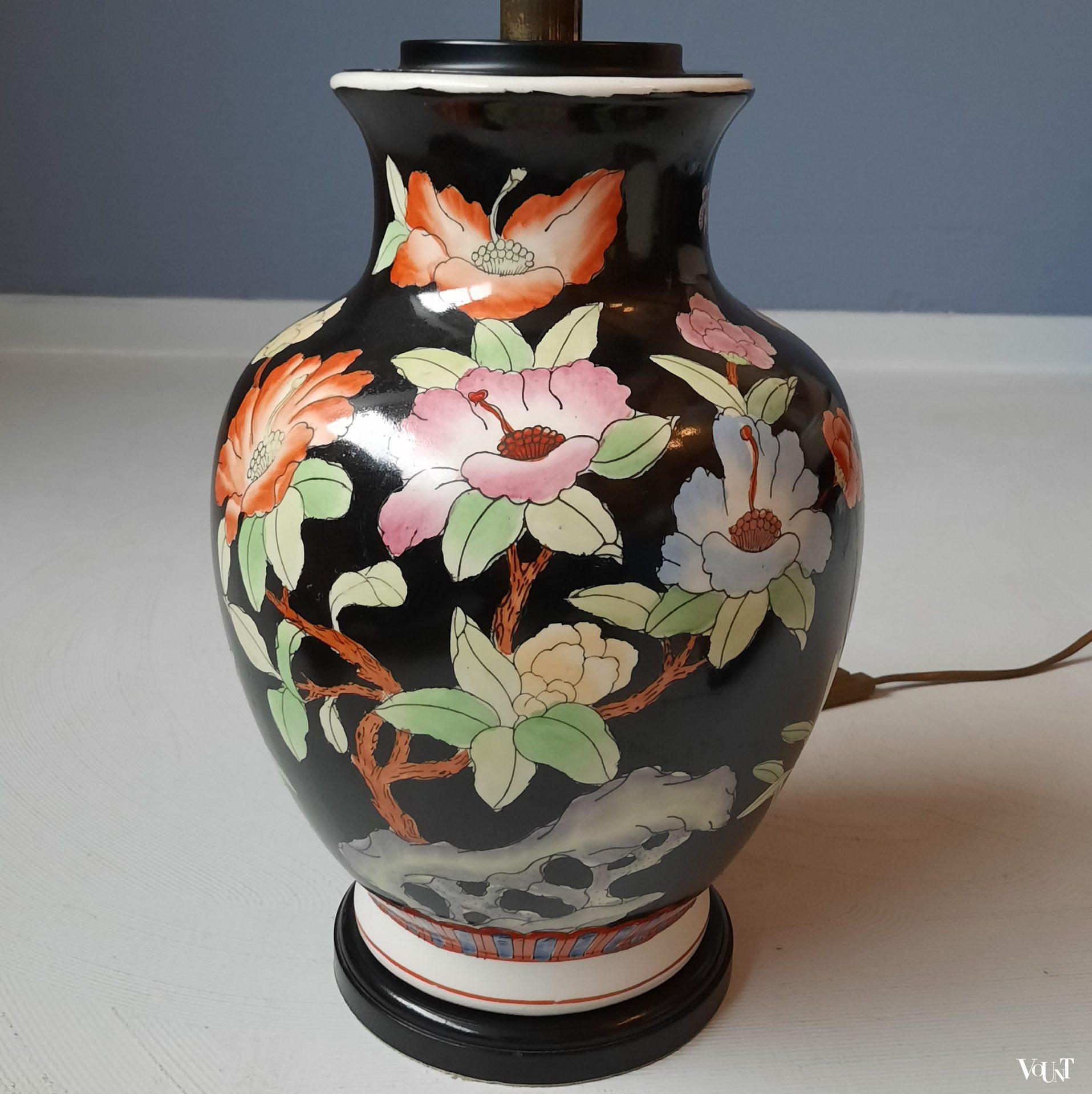 Vaaslamp Aziatische stijl, Kullmann Lampen, jaren '80