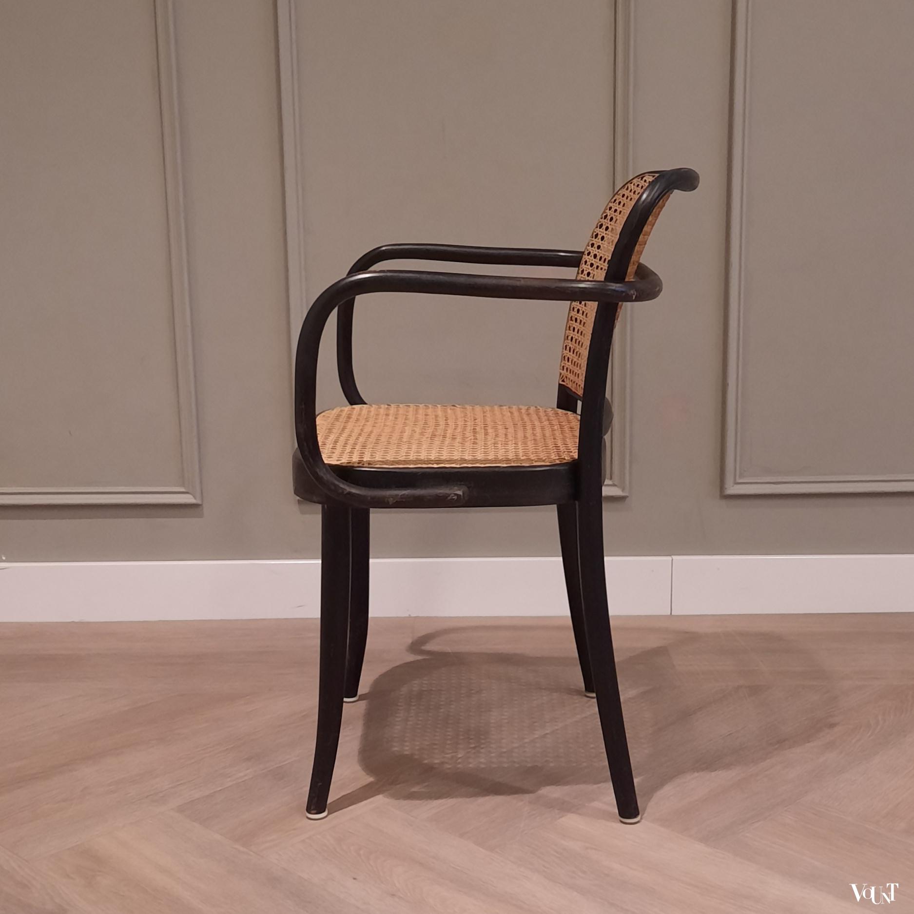Set van 4 zwarte Praag of 811 stoelen, Ligna, jaren '60