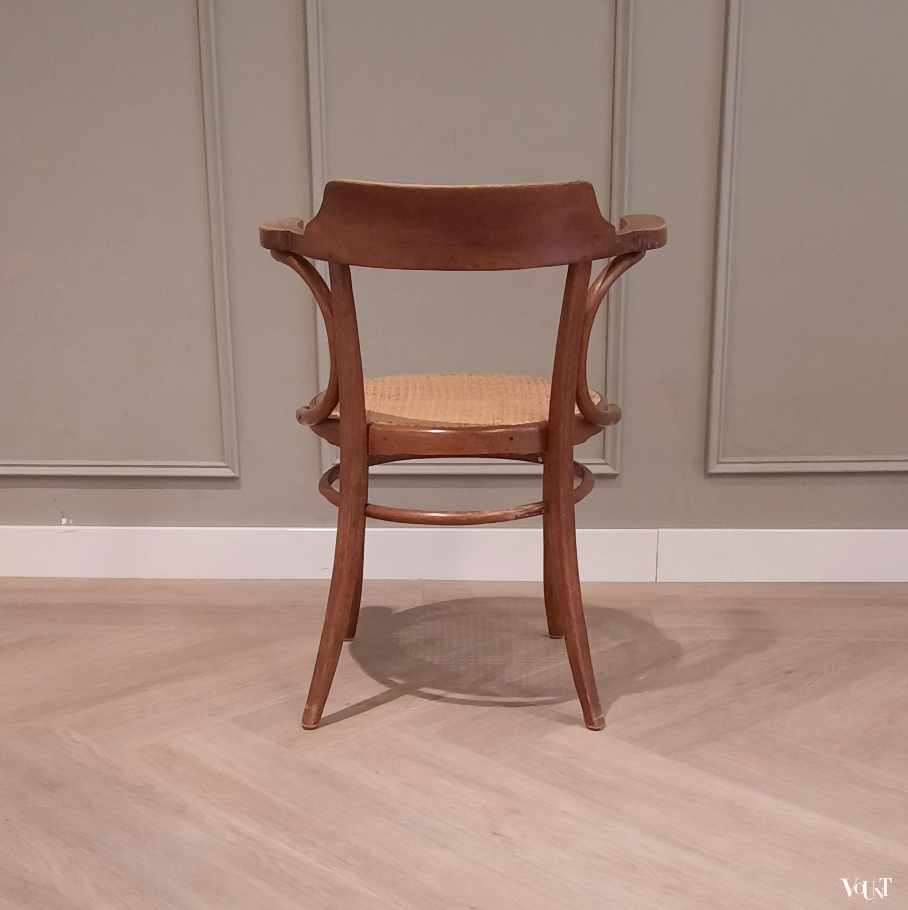 Bureaustoel met rotan zitting, nr. 6003, Thonet-Mundus, rond 1920