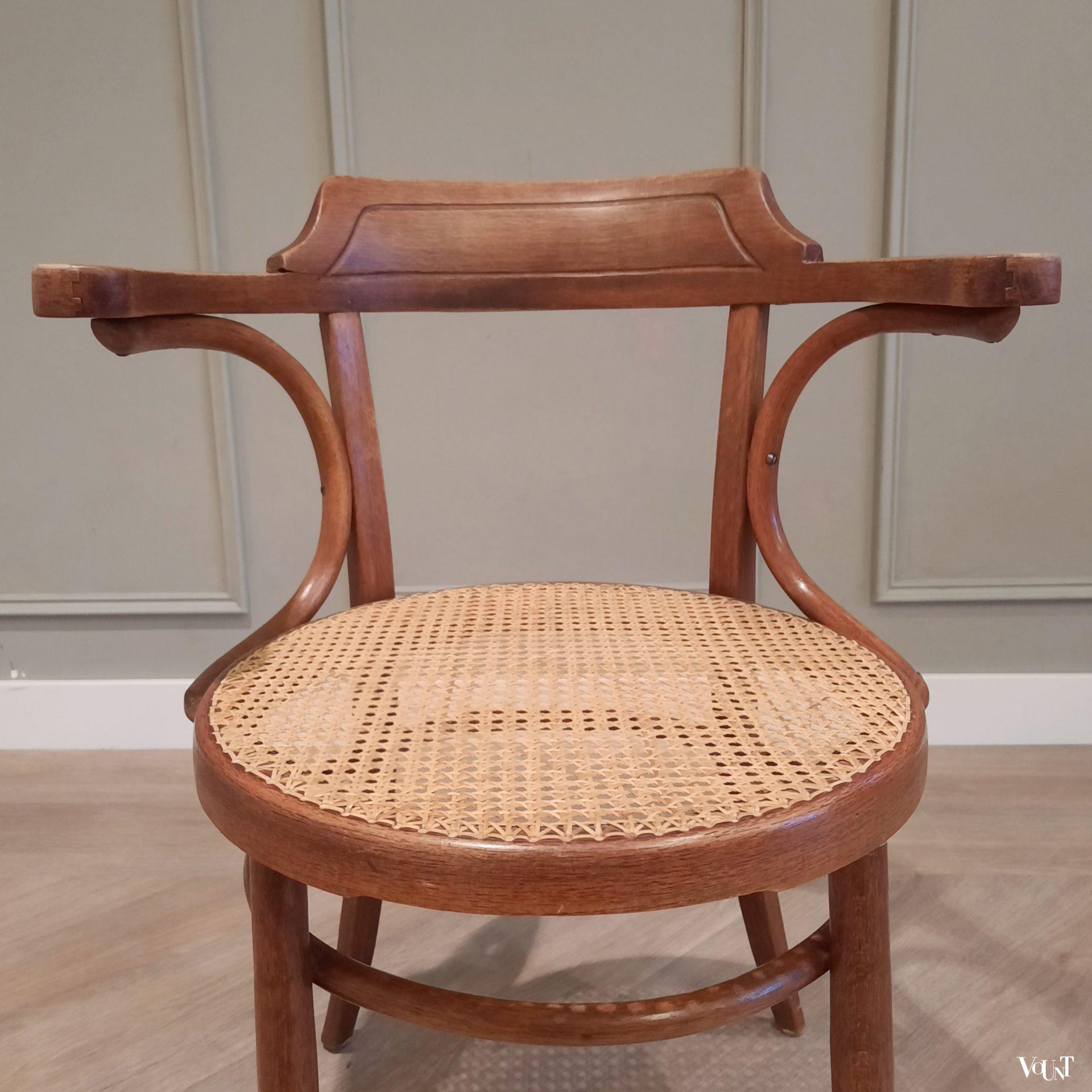 Bureaustoel met rotan zitting, nr. 6003, Thonet-Mundus, rond 1920
