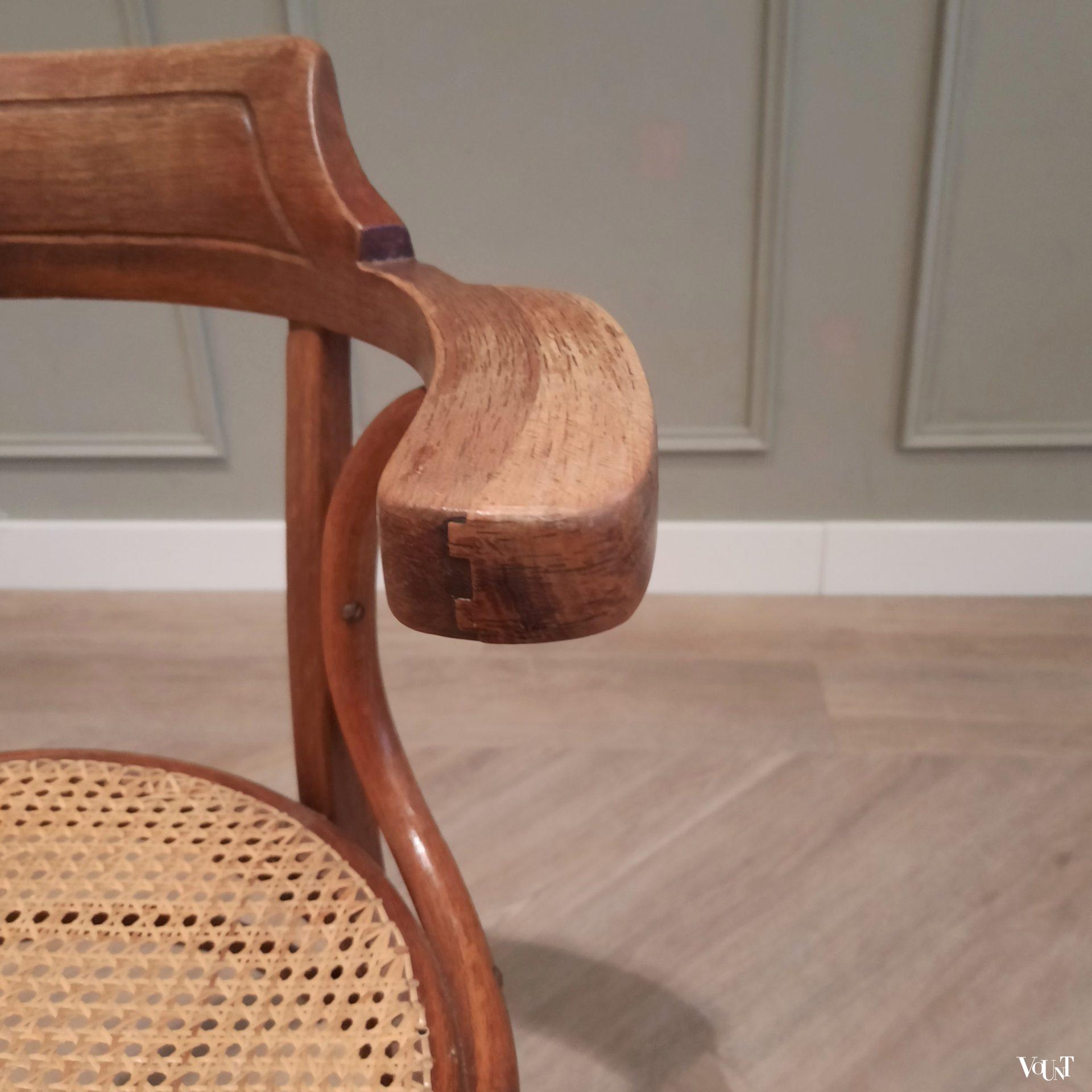 Bureaustoel met rotan zitting, nr. 6003, Thonet-Mundus, rond 1920