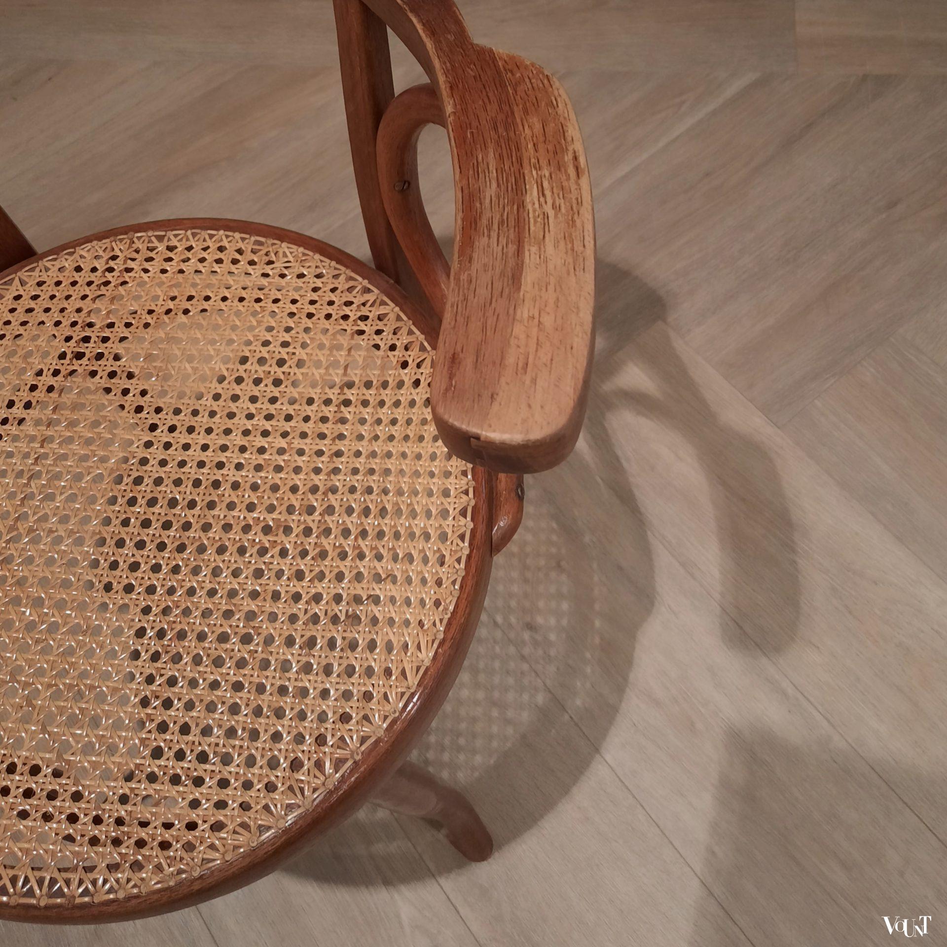 Bureaustoel met rotan zitting, nr. 6003, Thonet-Mundus, rond 1920