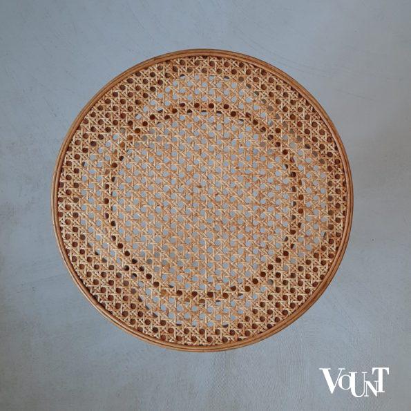 Beukenhouten bentwood kruk met rotan zitting, Ligna, jaren '70
