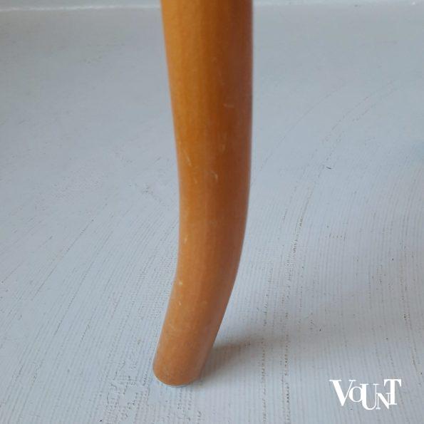 Beukenhouten bentwood kruk met rotan zitting, Ligna, jaren '70