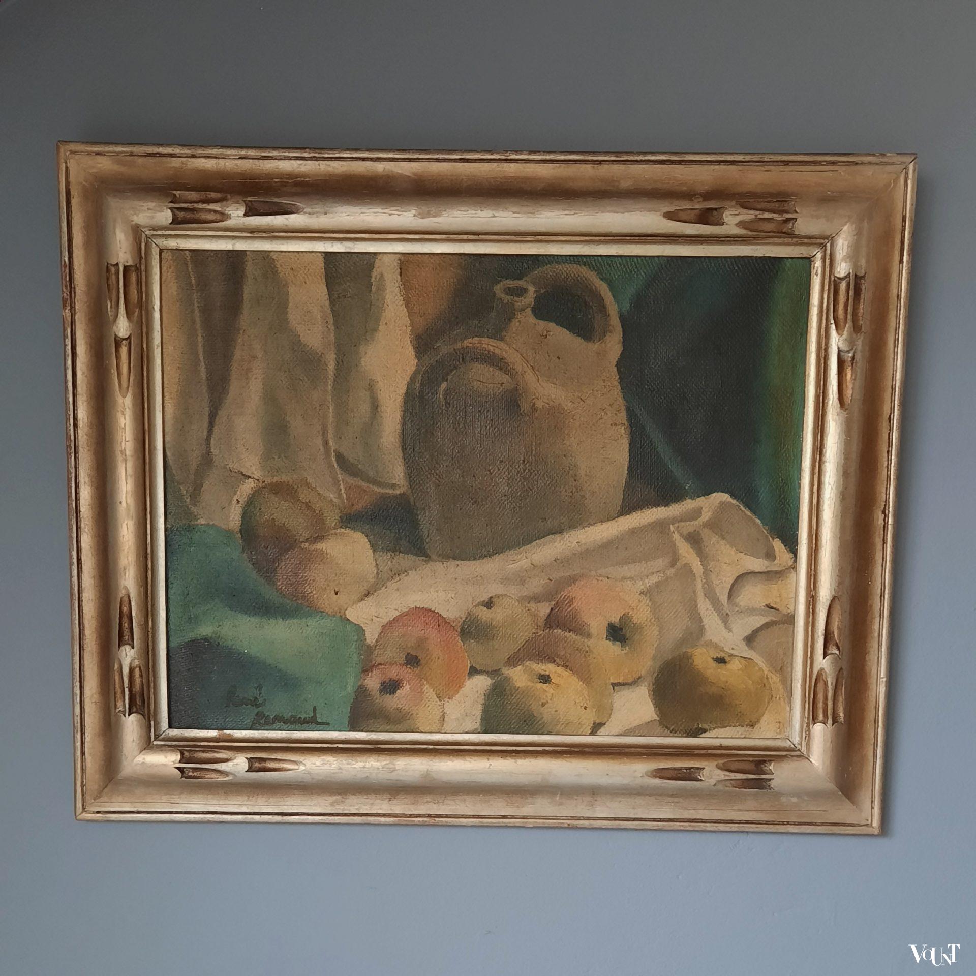 Schilderij stilleven met kruik, René Renaud, rond 1930
