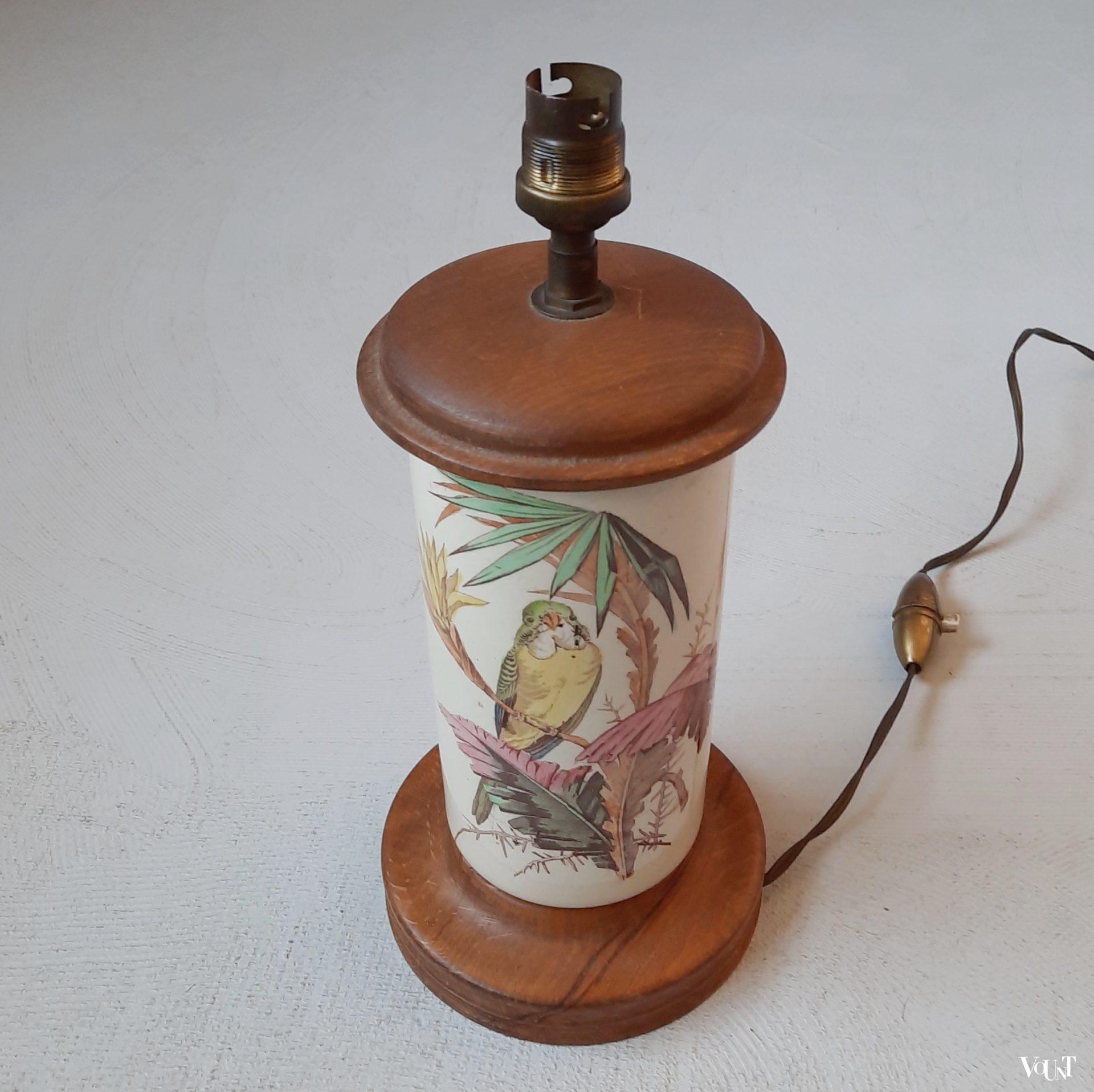 Franse tafellamp parkieten, jaren '60/'70