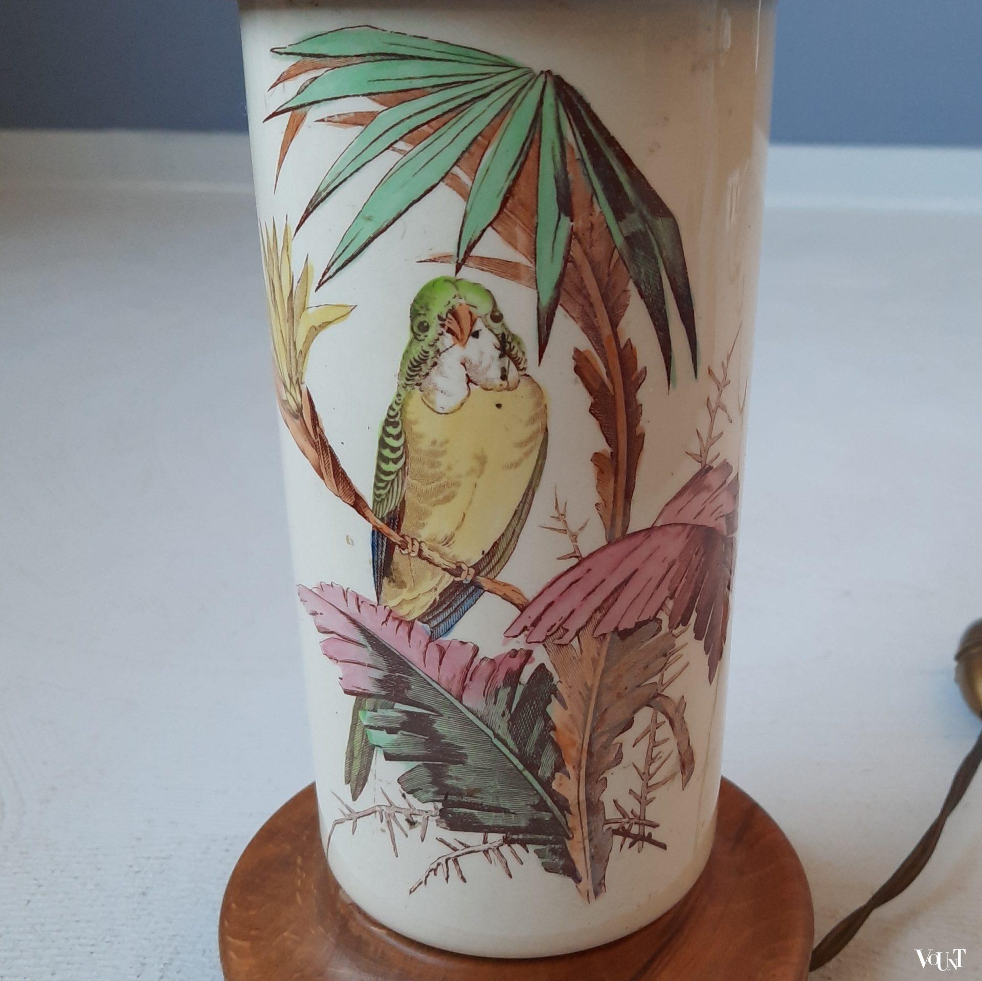 Franse tafellamp parkieten, jaren '60/'70