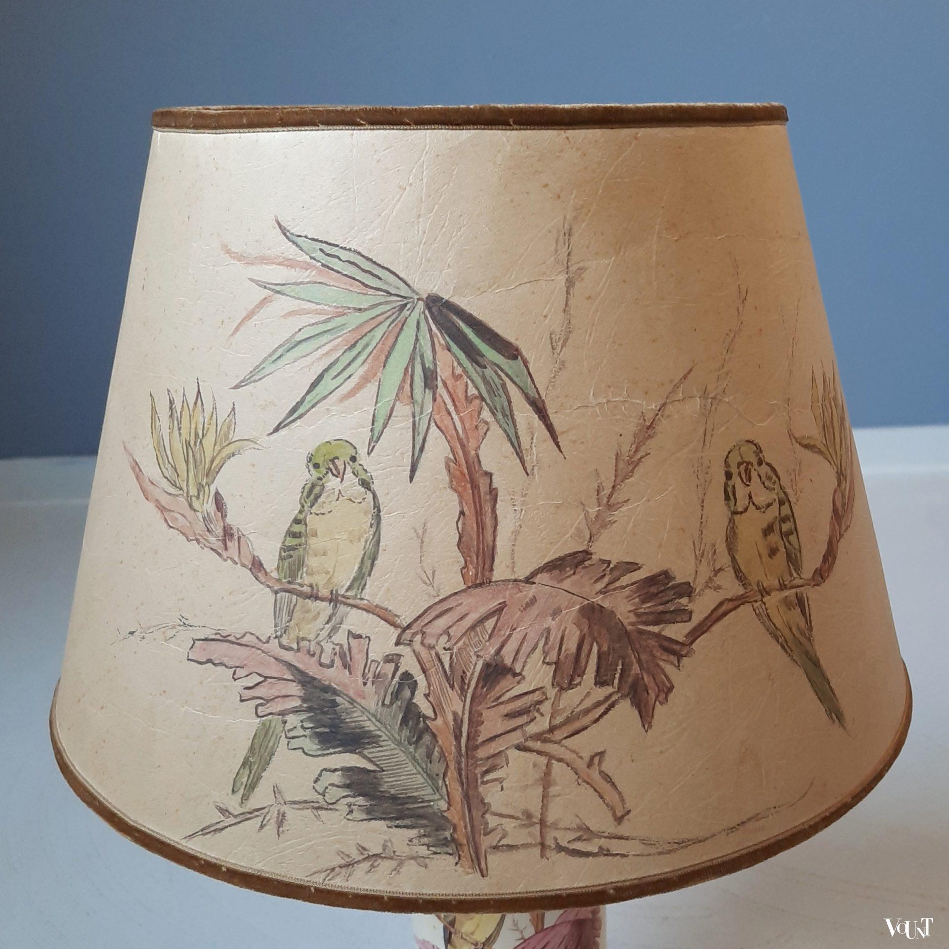 Franse tafellamp parkieten, jaren '60/'70