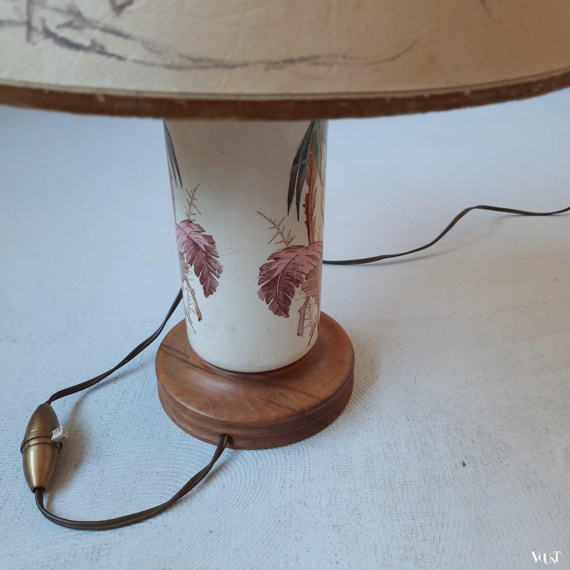 Franse tafellamp parkieten, jaren '60/'70