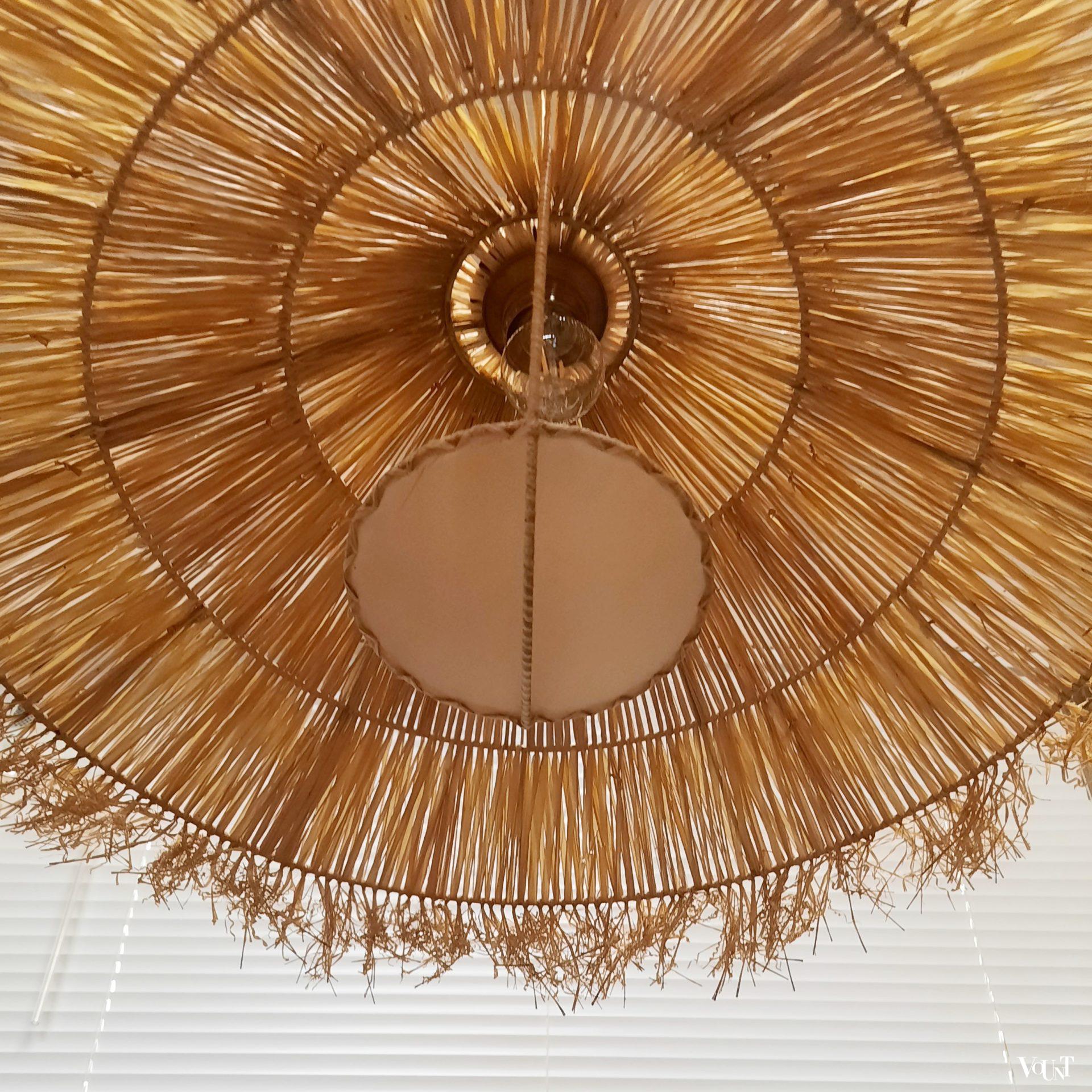 Vintage raffia hanglamp, jaren '50/'60