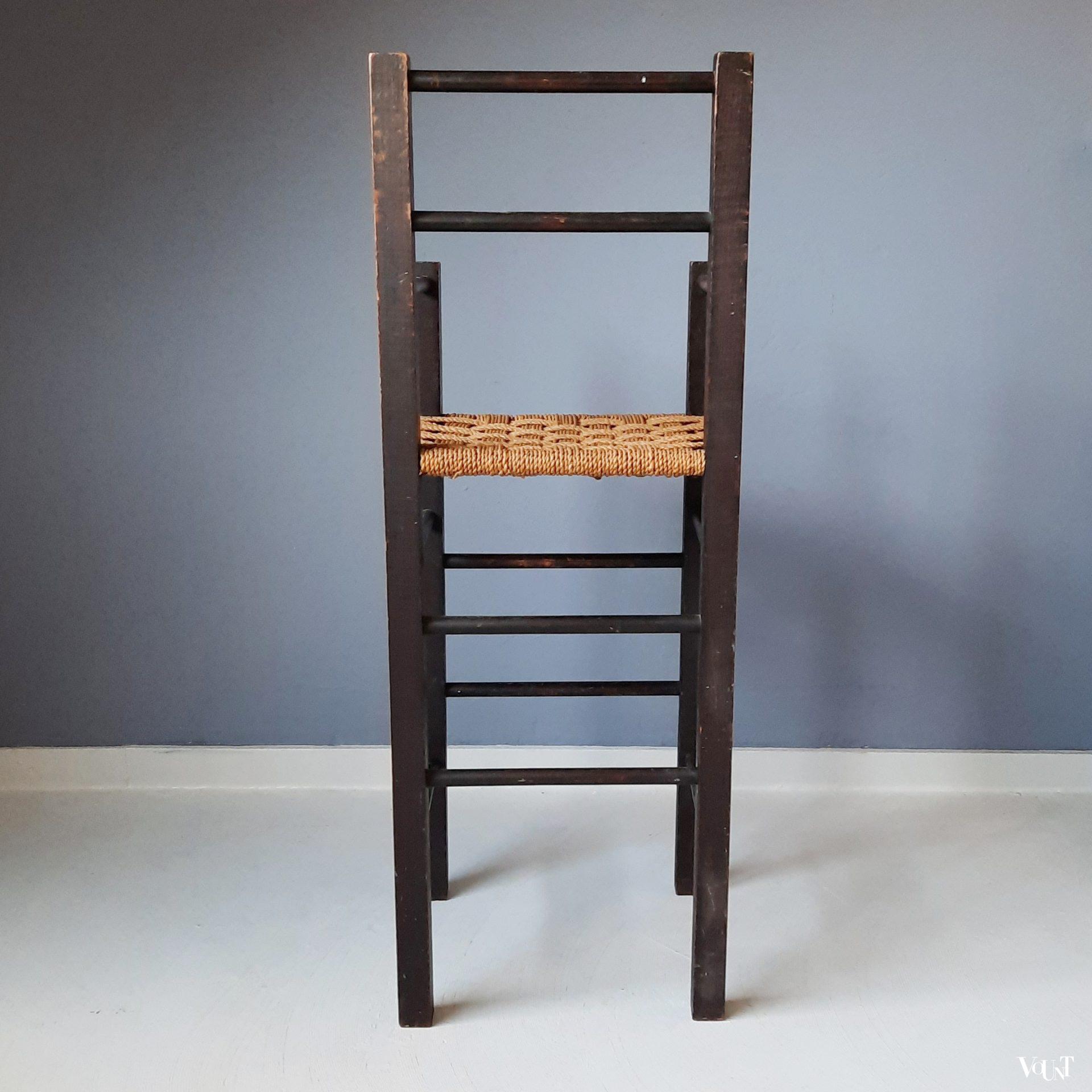 Bauhaus-stijl houten kinderstoel met touw, jaren '30 - '50