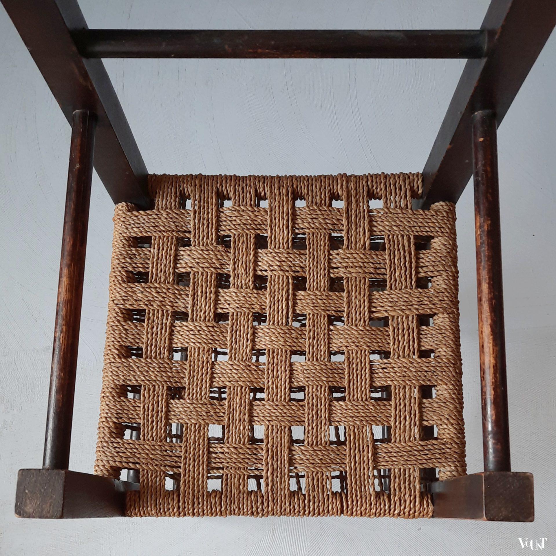 Bauhaus-stijl houten kinderstoel met touw, jaren '30 - '50