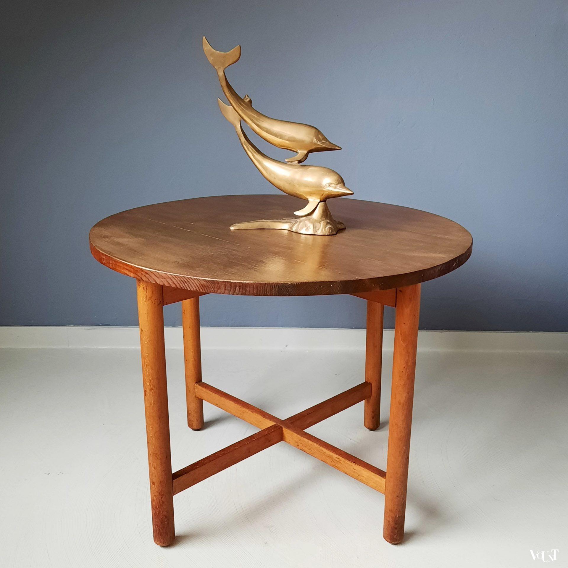 Bijzettafeltje beuken met "gouden" blad