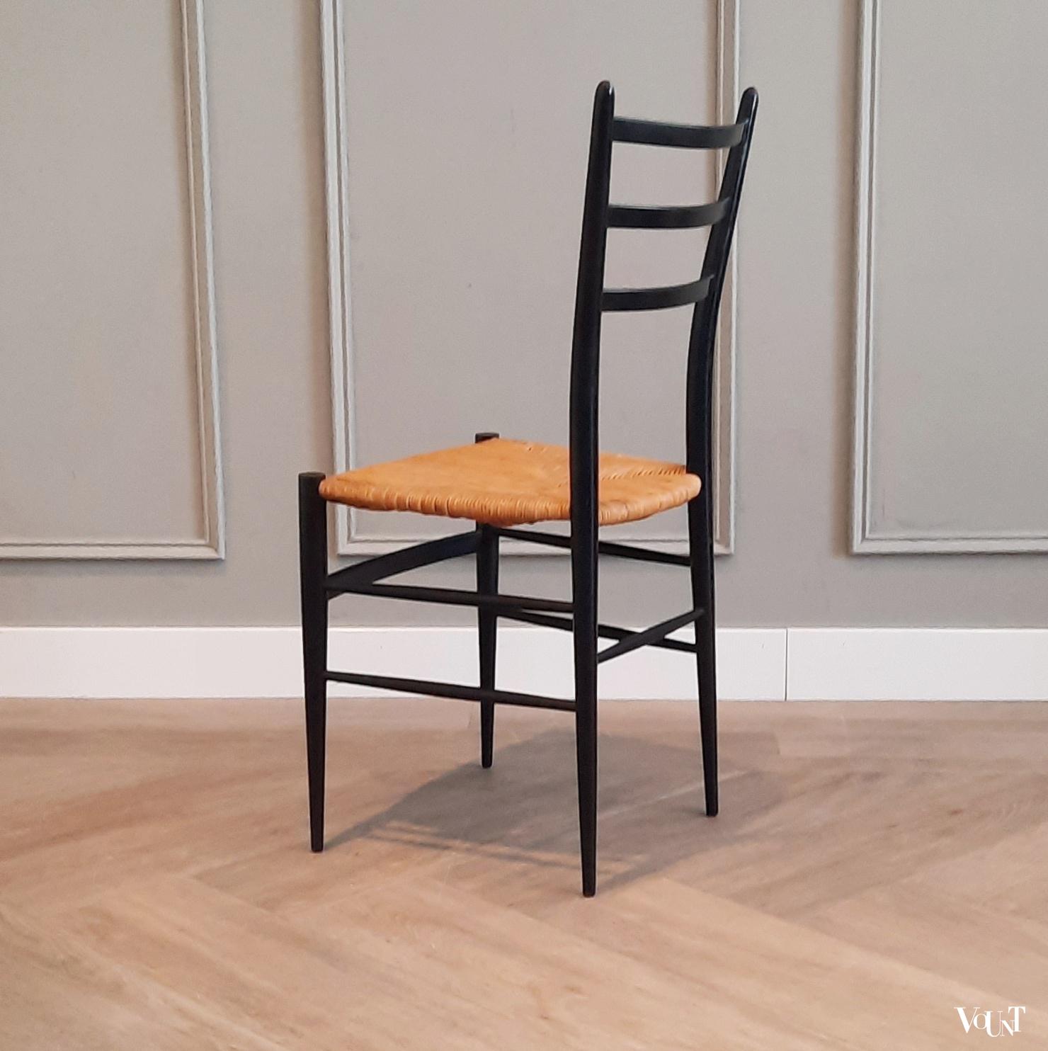 Set van 4 gemerkte Spinetto stoelen, Chiavari, Italië, jaren '50