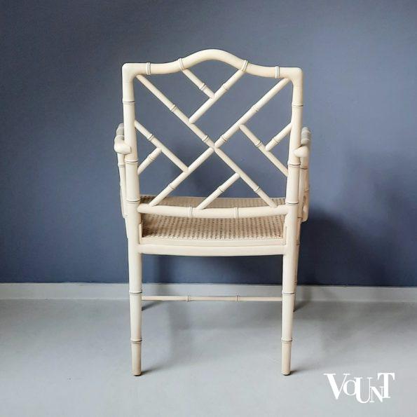 Vintage faux bamboo Chippendale stoel met armleuning, jaren '60/'70