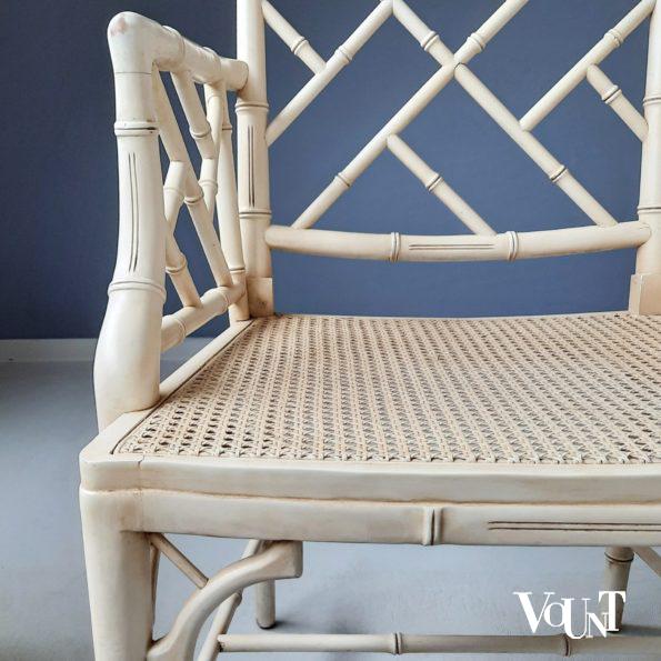 Vintage faux bamboo Chippendale stoel met armleuning, jaren '60/'70