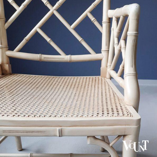 Vintage faux bamboo Chippendale stoel met armleuning, jaren '60/'70