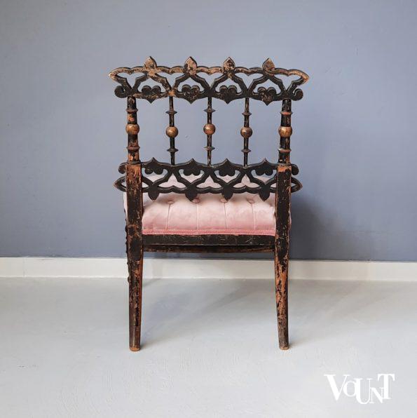 Antieke "slipper chair", Frankrijk, rond 1850