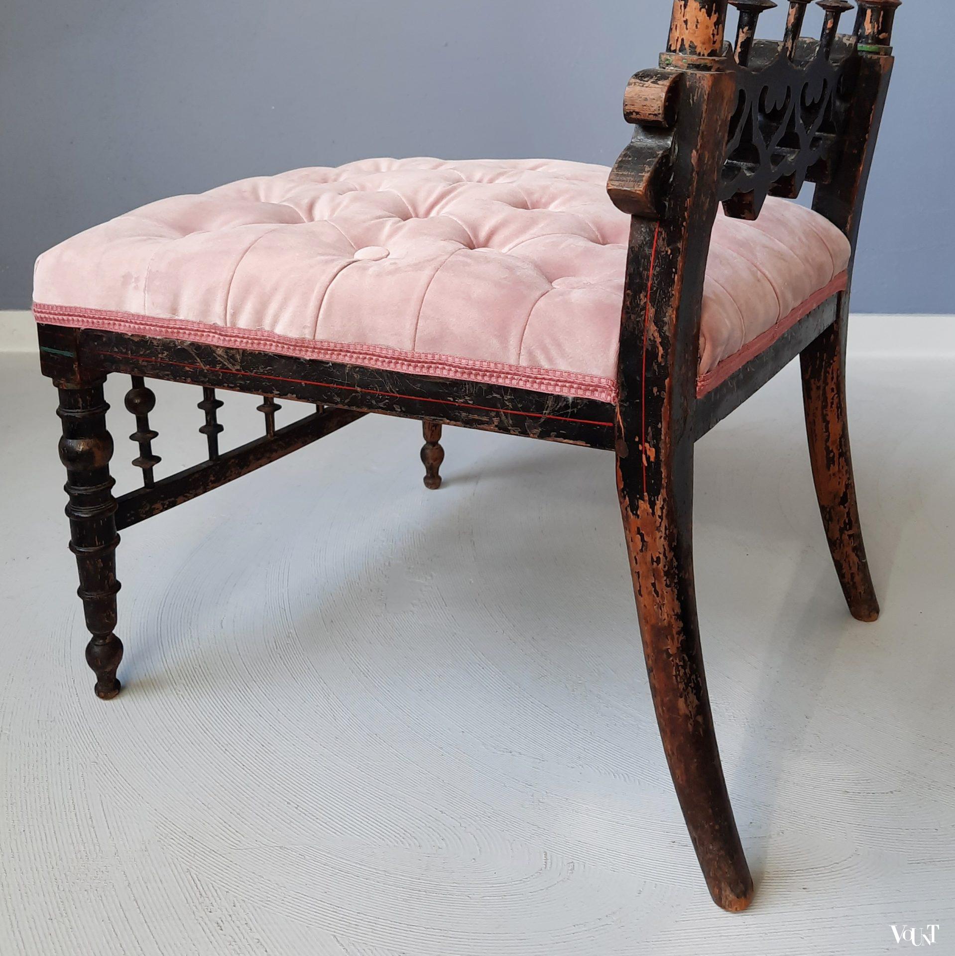 Antieke "slipper chair", Frankrijk, rond 1850
